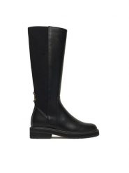 TWINSET Kozaki 252TGT120 Czarny. Czarne kozaki damskie Twinset, ze skóry, bez obcasa, na płaskiej podeszwie. Za 1,229.00 zł.