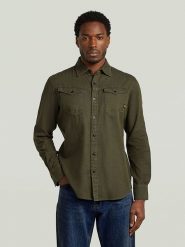 G-Star Koszula w kolorze khaki rozmiar: XL. Brązowe koszule męskie G-Star, xl, bez wzorów, z bawełny, bez kołnierzyka, bez ramiączek. Za 205.93 zł.