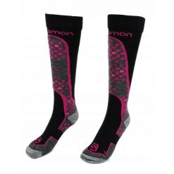 Skarpety Narciarskie Snowboardowe Unisex Dla Dorosłych. Czarne skarpetki damskie Salomon, bez wzorów, z elastanu. Za 121.99 zł.