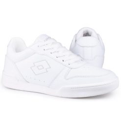 Buty męskie sportowe do chodzenia Lotto TITANIS. Białe buty sportowe na co dzień męskie Lotto, z materiału, bez zapięcia, trekkingowe. Za 118.00 zł.
