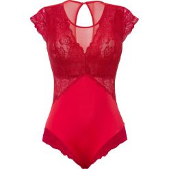 Body bez fiszbinów z delikatną koronką. Czarne body damskie bonprix, bez wzorów, z koronki. Za 127.99 zł.