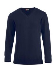 Clique sweter Aston z dekoltem V 100% bawełna - wykończenie silikonowe. Niebieskie swetry męskie CLIQUE, m, bez wzorów, z bawełny, bez kołnierzyka. Za 242.08 zł.