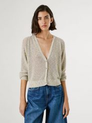 Pepe Jeans Kardigan "Claire" w kolorze szaro-lawendowo-żółtym rozmiar: M. Szare kardigany damskie Pepe Jeans, m, bez wzorów, z jeansu. Za 206.42 zł.