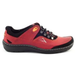 Olivier Buty Trekkingowe 268 Czerwone. Czerwone buty trekkingowe męskie na jesień, z jeansu, bez zapięcia. Za 319.69 zł.