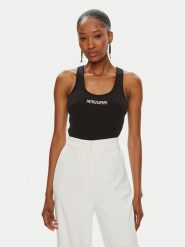 Patrizia Pepe Top 8M1617/J216-K103 Czarny Slim Fit. Czarne topy damskie Patrizia Pepe, m, bez wzorów, z bawełny, bez kołnierzyka. Za 449.99 zł.