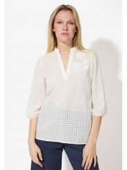More & More Bluzka w kolorze białym rozmiar: 44. Białe bluzki damskie MORE & MORE, z aplikacjami, bez kołnierzyka, bez ramiączek. Za 124.95 zł.