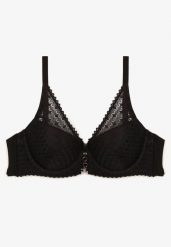 Czarny Biustonosz z Koronki z Efektem Push-Up Garnena. Czarne biustonosze Renee, bez wzorów, z koronki. Za 34.99 zł.