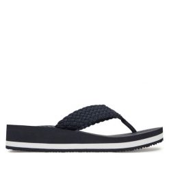 Japonki Tommy Hilfiger. Niebieskie klapki damskie Tommy Hilfiger, bez wzorów, bez obcasa. Za 199.99 zł.