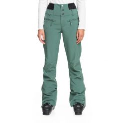 Spodnie snowboardowe damskie ROXY Rising High. Zielone spodnie dresowe damskie Roxy, bez wzorów, sportowe. Za 609.99 zł.