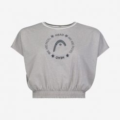 Koszulka z krótkim rękawem damska PADEL Crop Top. Szare bluzki sportowe damskie HEAD, l, bez wzorów, z jersey, bez ramiączek. W wyprzedaży za 161.00 zł.