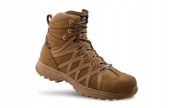 Buty militarne trekkingowe Crispi Ares 6 GTX. Brązowe buty trekkingowe męskie CRISPI, z materiału, bez zapięcia, trekkingowe. Za 1,549.00 zł.