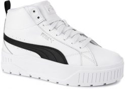 Buty sportowe sneakersy damskie wysokie na platformie PUMA KARMEN II MID 397459-. Białe buty sportowe na co dzień damskie Puma, z aplikacjami, z materiału, trekkingowe. Za 209.00 zł.