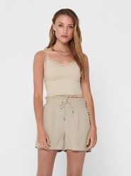 ONLY Top w kolorze beżowym rozmiar: M/L. Brązowe topy damskie Only, l, bez wzorów, z koronki, bez kołnierzyka. Za 32.98 zł.