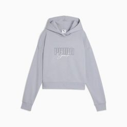 Bluza damska Puma ELEVATED GRAPHIC CROPPED TR 68950020. Szare bluzy z kapturem damskie Puma, l, z bawełny. Za 184.01 zł.