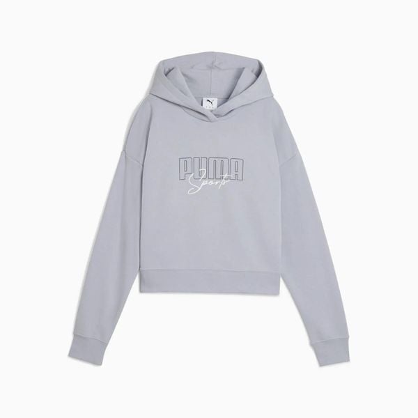 Bluza damska Puma ELEVATED GRAPHIC CROPPED TR 68950020. Szare bluzy z kapturem damskie Puma, l, z bawełny. Za 184.01 zł.