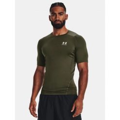 Koszulka termoaktywna męska UNDER ARMOUR 1361518 z krótkim rękawem. Zielone bielizna termoaktywna męska Under Armour, m, bez wzorów. Za 94.99 zł.
