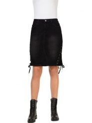 Heine Spódnica dżinsowa w kolorze czarnym rozmiar: 38. Czarne spódniczki damskie Heine, bez wzorów, klasyczne, mini. Za 61.75 zł.