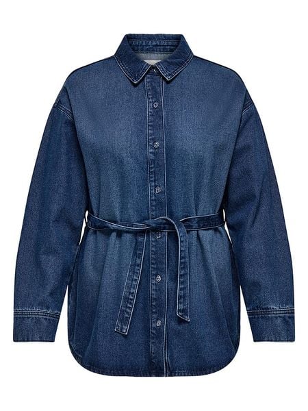 ONLY Bluzka dżinsowa w kolorze granatowym rozmiar: 42. Niebieskie bluzki damskie Only, bez wzorów, z tkaniny, bez kołnierzyka, bez ramiączek. Za 99.80 zł.