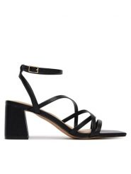 Aldo Sandały Esther 14039516 Czarny. Czarne sandały damskie Aldo, bez wzorów, ze skóry, bez obcasa, na słupku. Za 359.99 zł.