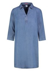 Sublevel Sukienka w kolorze niebieskim rozmiar: XXL. Niebieskie sukienki damskie Sublevel, xxl, bez wzorów, z lyocellu, bez kołnierzyka, bez ramiączek, midi. Za 113.99 zł.