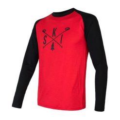 SENSOR Koszulka męska Merino Active Pt Tee Ls red/blk/ ski-S. Zielone bielizna termoaktywna męska Sensor, m, bez wzorów, z materiału. Za 209.90 zł.