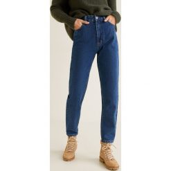 Mango - Jeansy Mommy. Zielone jeansy damskie Mango, z podwyższonym stanem. W wyprzedaży za 69.90 zł.