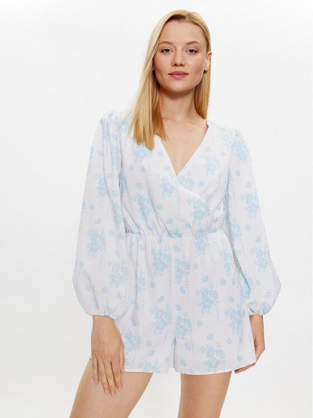 Glamorous Kombinezon TM0699 Biały Regular Fit. Białe kombinezony damskie Glamorous, bez wzorów, z syntetyku, bez kołnierzyka, bez ramiączek. Za 129.99 zł.