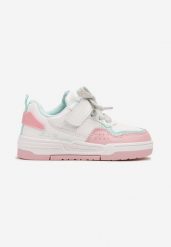 Biało-Różowe Buty Sportowe Sneakersy z Zapięciem na Rzep Raivena. Białe sukienki niemowlęce Born2be, bez wzorów, bez ramiączek. Za 84.99 zł.