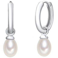 Valero Pearls Kreole z perłą srebro wysokiej próby Perła hodowlana słodkowodna srebrny Kolczyki koła 1 ct Damski. Szare kolczyki damskie Valero Pearls, z perłą, srebrne. Za 259.99 zł.