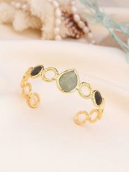 L'Atelier de Gaia Pozłacana bransoletka z elementami ozdobnymi rozmiar: onesize. Szare bransoletki damskie L'Atelier de Gaia, pozłacane. Za 43.99 zł.