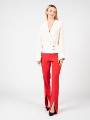 Pinko Spodnie "Sermiento" | 100549 7624 | Kobieta | Czerwony. Czerwone spodnie materiałowe damskie Pinko, bez wzorów, z elastanu, eleganckie, z podwyższonym stanem. W wyprzedaży za 289.00 zł.