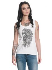 Disney The Lion King Top "The Lion King Lion" w kolorze białym rozmiar: M. Białe topy damskie Disney The Lion King, m, bez wzorów, z bawełny, bez kołnierzyka. Za 57.06 zł.