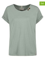 Sublevel Koszulki (2 szt.) w kolorze zielonym rozmiar: XS. Zielone t-shirty damskie Sublevel, xs, bez wzorów, bez kołnierzyka. Za 104.99 zł.