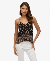 Superdry Top Cami z koronką – Boho Paisley Mix. Topy sportowe damskie Superdry., bez wzorów, z bawełny, bez ramiączek. Za 184.00 zł.