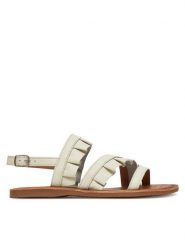 Geox Sandały J Eolie J55BSB 85 C1000 S Biały. Białe sandały dziewczęce Geox, ze skóry, bez zapięcia. Za 289.99 zł.