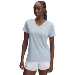Under Armour koszulka sportowa damska Tech V-Neck - M/38. Białe bluzki sportowe damskie Under Armour, m, z materiału, bez kołnierzyka, bez ramiączek. Za 322.99 zł.
