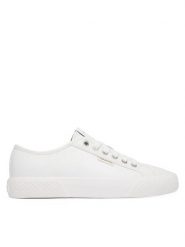Calvin Klein Trampki Vulc Lace Up Low Lth HW0HW03077 Biały. Białe trampki i tenisówki damskie CALVIN KLEIN, bez wzorów, ze skóry. Za 369.99 zł.