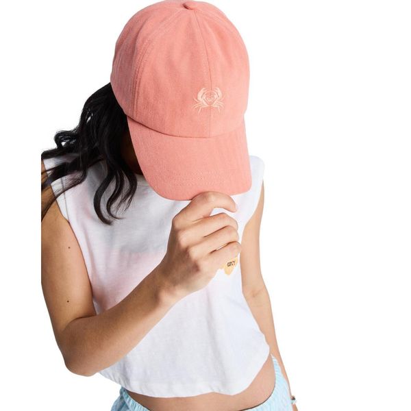 Czapka damska SLIDE AWAY. Brązowe czapki z daszkiem damskie Roxy, bez wzorów, z bawełny. Za 129.99 zł.