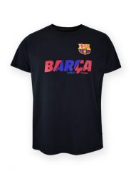 FC Barcelona – schwarzes Kinder-T-Shirt. T-shirty damskie FC Barcelona, bez wzorów, z materiału, bez kołnierzyka. Za 128.62 zł.