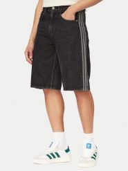 Adidas Szorty jeansowe adicolor Firebird KD1498 Czarny Loose Fit. Czarne szorty męskie Adidas, z bawełny, bez kołnierzyka. Za 298.99 zł.