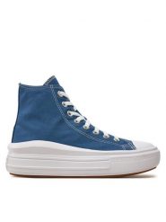Converse Trampki Chuck Taylor All Star Move Platform A09395C Niebieski. Niebieskie trampki i tenisówki damskie Converse, bez wzorów, z materiału. Za 259.99 zł.