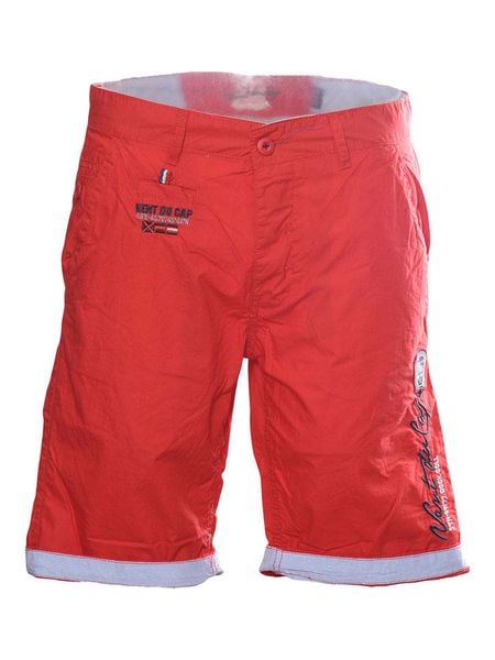 Peak Mountain Szorty w kolorze czerwonym rozmiar: XXL. Czerwone szorty męskie Peak Mountain, z bawełny, bez kołnierzyka. Za 109.95 zł.