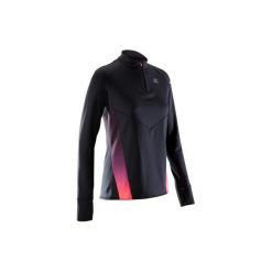 Bluza Z Długim Rękawem Do Biegania Kiprun Warm Light Damska. Czarne bluzy bez kaptura damskie KALENJI, z elastanu. Za 99.99 zł.