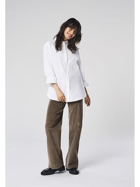 ONLY Spodnie sztruksowe w kolorze brązowym rozmiar: 36/L32. Brązowe spodnie materiałowe damskie Only, z aplikacjami, ze skóry, klasyczne, z podwyższonym stanem. Za 122.67 zł.