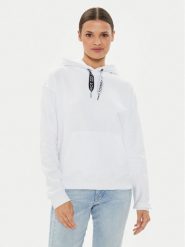 Tommy Jeans Bluza Logo Drawcord DW0DW17794 Biały Boxy Fit. Białe bluzy bez kaptura damskie Tommy Jeans, xl, z bawełny. Za 319.99 zł.