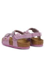 Birkenstock Sandały Rio As Kids 1031839 S Różowy. Czerwone sandały dziewczęce Birkenstock, ze skóry, bez zapięcia. Za 319.99 zł.