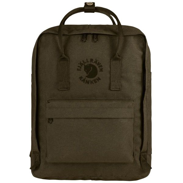 Plecak sportowo-miejski Re-Kanken 16l. Zielone plecaki damskie Fjällräven, bez wzorów, z materiału, sportowe. Za 452.40 zł.