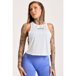 Tank Top fitness damski Gym Glamour fitness damski Gym Glamour sport. Białe topy damskie GYM GLAMOUR, s, bez wzorów, bez ramiączek. Za 89.99 zł.