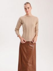 BGN Sweter w kolorze beżowym rozmiar: 38. Brązowe swetry klasyczne damskie BGN, bez kołnierzyka. Za 101.23 zł.