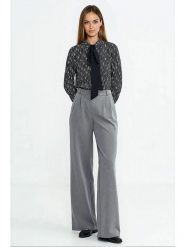 Nife Spodnie w kolorze szarym rozmiar: 38. Szare spodnie materiałowe damskie Nife, bez wzorów, z materiału, z podwyższonym stanem. Za 189.74 zł.